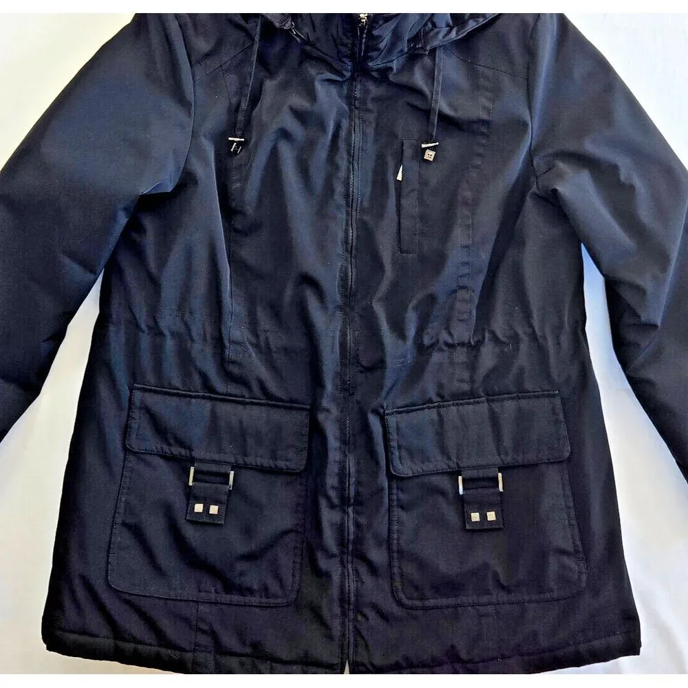 London Fog Mens‎ Black Size Large Insulated Winter Coat Parka Detachable Hood - Picture 8 of 11